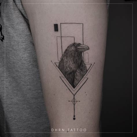 abstract raven tattoo|25 Raven Tattoo Ideas and Meanings: Embracing the。